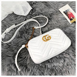 L-package GC Marment Style ‎448065 matelassé Mini Bag PU Leahter Elegant Quilted Shoulder Bag Stylish Crossbody Bag Square Tote Bag