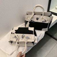 L-package big:26-20-14cm small:21-15-11cm Designer Handbag Top Handle Padlock Women's Leather Bag