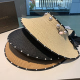 C-hat GUCCI  Foldable Sun Visors for Women Beach Hat Wide Brim Sun Hat Roll-Up Straw Hat