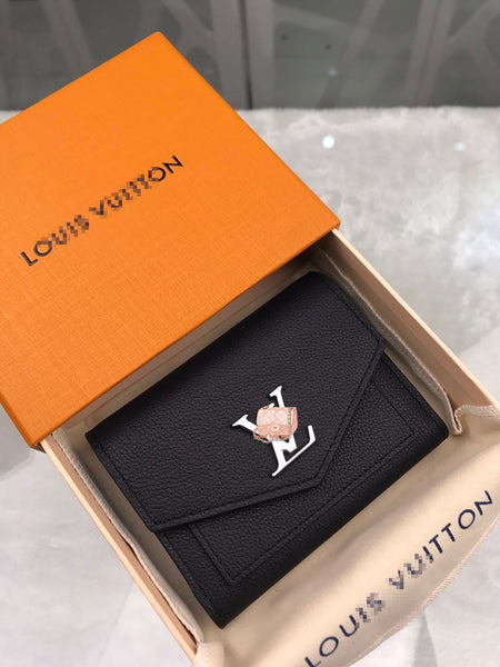 A-accessories NO.M62948 8.5-12.0-1.5cm Louis Vuitton Women's Short Purse Leather Medium Wallet Bifold Card Coin Holder Small Purses Buckle Zipper