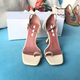 S-shoe A.M.I.N.A M.U.A.D.D.I Women's Strappy Chunky Block Sandals Ankle Strap Open Toe High Heel for Dress Wedding Party Evening Office Shoes Sandals