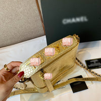 M-Handbag 20-15cm Women Fashion Sequins PU Leather Chain Straps Handbag Crossbody Bag Coin Bag Phone Bag Shoulder Bag