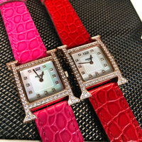 W-watch h.e.r.m.e.s Heure H watch, 21 x 21 mm Steel watch with sunburst stamped motif