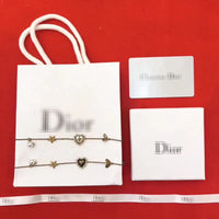 J-jewelry Dior Women’s Link Charm Bracelet Clover Star Heart Pendant Charms Bracelet Bangles for Girls