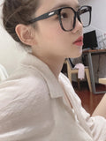 S-sunglasses New Fashion Oversized Square Black Frame Eyewear  Gentl Monster For Ata Acetate Frame Eyeglasses UV Spectacles Plain Replaceable Lens Blue Light Glasses with Myopia Frame for Men Women