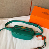 M-Handbag H.E.R.M.E.S 20-12cm Leather Fanny Packs For Women Waist Pack Bag Pouch Phone Pocket With Removable Leather Belt