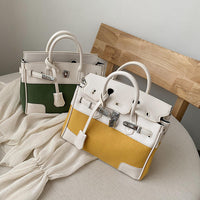 L-package big:26-20-14cm small:21-15-11cm Designer Handbag Top Handle Padlock Women's Leather Bag
