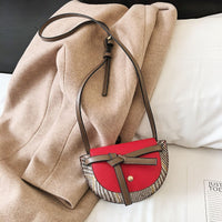 L-package 18-13-5cm Women Crossbody Satchel Bag Small Saddle Purse and Tote Shoulder Handbags