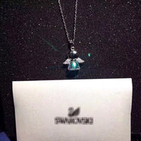 J-jewelry SWAROVSKI Sterling Silver and Rose Gold Over Sterling Silver Angel with Heart Pendant Necklace