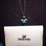 J-jewelry SWAROVSKI Sterling Silver and Rose Gold Over Sterling Silver Angel with Heart Pendant Necklace