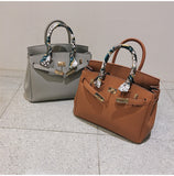 L-package 30-24-15cm Women's Padlock Handbags With Gold Hardware On Clearance whit Silk ribbon