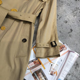 D-clothing Burberry Women's Causal Double Breasted Spring Fall Long Trench Coat with Belt