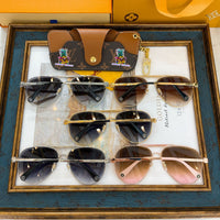 S-sunglasses Louis Vuitton High Qulity women's Round Metal Sunglasses Shades For Z1618E Female Ladies Brown Eyewear Women's Polarized Square Sunglasses Oversized Black Shades Flat Lens Male Female Fashion Driving Glasses