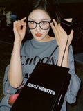 S-sunglasses New Fashion Oversized Square Black Frame Eyewear  Gentl Monster For Ata Acetate Frame Eyeglasses UV Spectacles Plain Replaceable Lens Blue Light Glasses with Myopia Frame for Men Women
