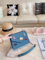 M-Handbag Prada 22-18cm Glossy Envelope Evening Clutch Faux Patent Leather Women Chain Shoulder Bag Solid Color Purse