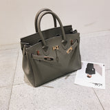 L-package 30-24-15cm Women's Padlock Handbags With Gold Hardware On Clearance whit Silk ribbon