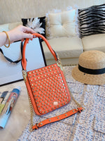 M-Handbag Valentino Women Skull Tote Bag Rivet Studded Handbag PU Leather Purse Shopper Shoulder Bags