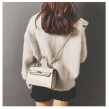 L-package 21-15-7cm Women's Satchel Handbags Top Handle Purses Shoulder Bags Leather Tote for Ladies with Long Strap