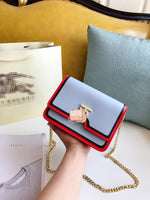 M-Handbag Burberry 21-16cm Women Small Vintage Satchel Crossbody Bag PU Leather Saddle Shoulder Purse Handbag