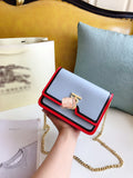 M-Handbag Burberry 21-16cm Women Small Vintage Satchel Crossbody Bag PU Leather Saddle Shoulder Purse Handbag