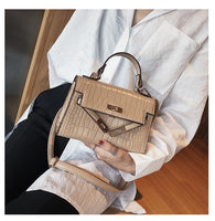L-package 21-15-7cm Women's Satchel Handbags Top Handle Purses Shoulder Bags Leather Tote for Ladies with Long Strap