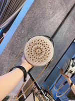 M-Handbag M.C.M 19-9cm Women's Round Cross-Body Zipper Shoulder Bag Soft Leather circle purses and handbags