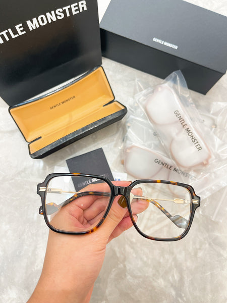 S-sunglasses G monster Anti-Blue Women Round Glasses Eyeglasses For Jeff Anti Radiation Metal Details Thin Temples Transparent Retro unisex Computer lens Oversized Black Acetate Frame Eyewear 99.9% UV Protection