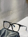 S-sunglasses Gentle M Anti Blue Light Square Black Acetate Frame Oversized Eyeglasses For Dion Computer Circular Stud Accents Glasses Frame Square Eyewear Optical Spectacle Eyeglass 99.9% UV Protection Blue Light Filtering Clear Zeiss Lenses