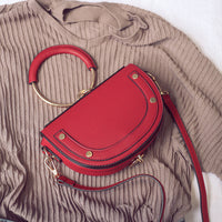 L-package Womens Crossbody Noble Clutch Ladies Cute Purse Wallet Shoulder Bags Ring Handbags for Women Phone Wallet Shell Purse-mini red