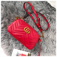 L-package GC Marment Style ‎448065 matelassé Mini Bag PU Leahter Elegant Quilted Shoulder Bag Stylish Crossbody Bag Square Tote Bag