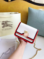 M-Handbag Burberry 21-16cm Women Small Vintage Satchel Crossbody Bag PU Leather Saddle Shoulder Purse Handbag