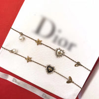 J-jewelry Dior Women’s Link Charm Bracelet Clover Star Heart Pendant Charms Bracelet Bangles for Girls