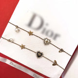 J-jewelry Dior Women’s Link Charm Bracelet Clover Star Heart Pendant Charms Bracelet Bangles for Girls