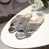 S-shoe MIU MIU New Women Casual Summer Flat Slippers Flip Flops Female Crystal Outside Shoes Girls Comfortable Woman Footwear