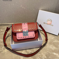 M-Handbag M.K 23-16cm Women Designer Rivet Shoulder Bag Ladies Top Handle Clutches Handbags Purse