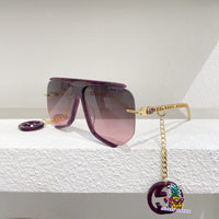 S-sunglasses gucci Women Half-frame Metal Cut-rimmed Sunglasses For GG0897/S With Pendant Stylish Retro Large Frame Sungshades Men Personality Frame Sun Glasses Light Blocking Glasses Women Half Rim Sunglasses Korean Style Fashion Eyewear