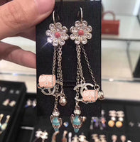 J-jewelry Chanel S925 Sterling Silver Drop Earrings Lotus Whispers Vase Dangle Earring Handmade Unique Jewelry for Women