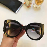 S-sunglasses Women Retro Metal Frame Mirrored Sunglasses Oversized Cat Eye Glasses eyewear for Fendi 0265