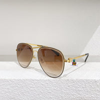 S-sunglasses Louis Vuitton High Qulity women's Round Metal Sunglasses Shades For Z1618E Female Ladies Brown Eyewear Women's Polarized Square Sunglasses Oversized Black Shades Flat Lens Male Female Fashion Driving Glasses