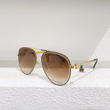 S-sunglasses Louis Vuitton High Qulity women's Round Metal Sunglasses Shades For Z1618E Female Ladies Brown Eyewear Women's Polarized Square Sunglasses Oversized Black Shades Flat Lens Male Female Fashion Driving Glasses