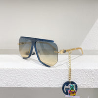 S-sunglasses gucci Women Half-frame Metal Cut-rimmed Sunglasses For GG0897/S With Pendant Stylish Retro Large Frame Sungshades Men Personality Frame Sun Glasses Light Blocking Glasses Women Half Rim Sunglasses Korean Style Fashion Eyewear