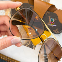 S-sunglasses Louis Vuitton High Qulity women's Round Metal Sunglasses Shades For Z1618E Female Ladies Brown Eyewear Women's Polarized Square Sunglasses Oversized Black Shades Flat Lens Male Female Fashion Driving Glasses