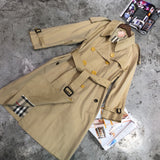 D-clothing Burberry Women's Causal Double Breasted Spring Fall Long Trench Coat with Belt