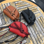 L-package Women Gate Saddle Shaped Crossbody Bag Shoulder Purse cowhide leather Adjustable shoulder strap-mini red