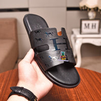 S-shoe H.e.r.m.e.s Spring Summer Style Women Shoes Large Size Line-styled Open Toe Block Sandals Women's Printing Sandals Beach Shoe Slippers Summer Soft Footwear Female Water Shoes Slides Outdoor Rubber Flat