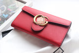 A-accessories GUCCI  NO.400586 19-6-3cm Women Wallet Leather Bifold Long Ladies Card Holder Organizer Ladies Clutch