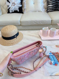 M-Handbag 20-15cm Tweed Crossbody Purse Multi-Color Striped Lattice Cross Body Shoulder Purse Bag Tote Handbag for Women