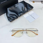 S-sunglasses Silver Metal Semi-rimless Aviator Frame For Idris With Bold Acetate Temple Tips Unisex Frame Good Eye Protection Computer Anti Radiation Anti Blue Light Light Weight Eyeglass