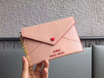 A-accessories MIU MIU NO.5MF001 15.5X10.5cm Envelope Style Leather Case Front Pocket Wallet Super Thin Fashion Card Holder With ID Card Slots