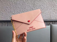 A-accessories MIU MIU NO.5MF001 15.5X10.5cm Envelope Style Leather Case Front Pocket Wallet Super Thin Fashion Card Holder With ID Card Slots